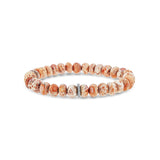 Mexican Fire Opal Bracelet with Diamond Rondelle - 8mm