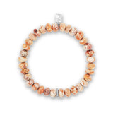 Mexican Fire Opal Bracelet with Diamond Rondelle - 8mm