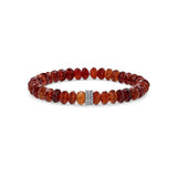 Hessonite Garnet Bracelet with Diamond Rondelles - 8mm