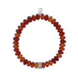 Hessonite Garnet Bracelet with Diamond Rondelles - 8mm