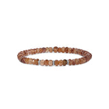 Brown Zircon Mini Bracelet with 3 Diamond Rondelles - 5mm