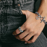 Hidden Heart Mariner Bracelet with Diamond Peace Charm