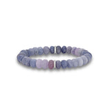 Hackmanite Gemstone Beaded Bracelet with Diamond Rondelle - 8mm