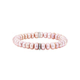 Pink Pearl Beaded Bracelet with Diamond Rondelle - 8mm