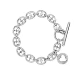 Hidden Heart Mariner Bracelet with Diamond Open Heart Charm