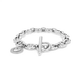 Hidden Heart Mariner Bracelet with Diamond Open Heart Charm