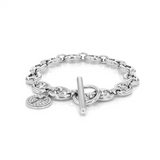 Hidden Heart Mariner Bracelet with Diamond Cross Charm