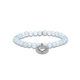 Bracelet en aigue-marine avec breloque cœur ouvert en diamant - 6 mm