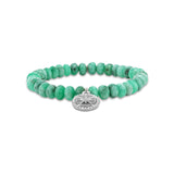 Emerald Bracelet with Diamond Open Clover Charm - 7mm