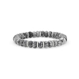 Bracelet en agate Crazy Lace mate avec rondelles de diamants - 8 mm
