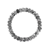 Matte Crazy Lace Agate Bracelet with Diamond Rondelles - 8mm