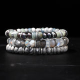 Slate Gemstone Mix Bracelet with Diamond Rondelles - 8mm