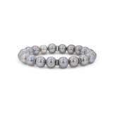 Silver Pearl Bracelet with Diamond Rondelles - 10mm