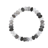 Slate Gemstone Mix Bracelet with Diamond Rondelles - 8mm