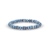 Blue Opal Mini Beaded Bracelet with Diamond Rondelles - 6mm
