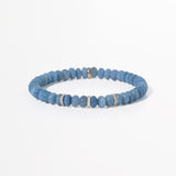 Bracelet miniature en perles d'opale bleue avec rondelles de diamant - 6 mm
