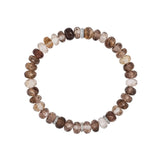 Brown Zircon Beaded Bracelet with Diamond Rondelles - 7mm