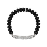 Spinel Beaded Bracelet with Diamond ID Tag - 8mm