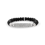 Spinel Beaded Bracelet with Diamond ID Tag - 8mm