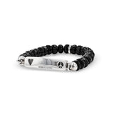 Spinel Beaded Bracelet with Diamond ID Tag - 8mm