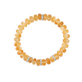 Bracelet en perles de citrine avec 3 rondelles de diamant - 8 mm