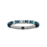 Matin Bleu Mix Beaded Bracelet with Topaz & Diamond Bar - 7mm