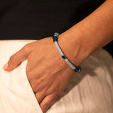 Matin Bleu Mix Beaded Bracelet with Topaz & Diamond Bar - 7mm