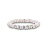 Bracelet de perles Keshi d'eau douce orné de 5 rondelles de diamants
