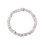 Bracelet de perles Keshi d'eau douce orné de 5 rondelles de diamants