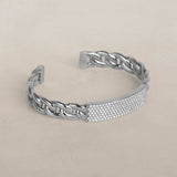 Diamond ID Curb Cuff Bracelet