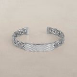 Diamond ID Curb Cuff Bracelet