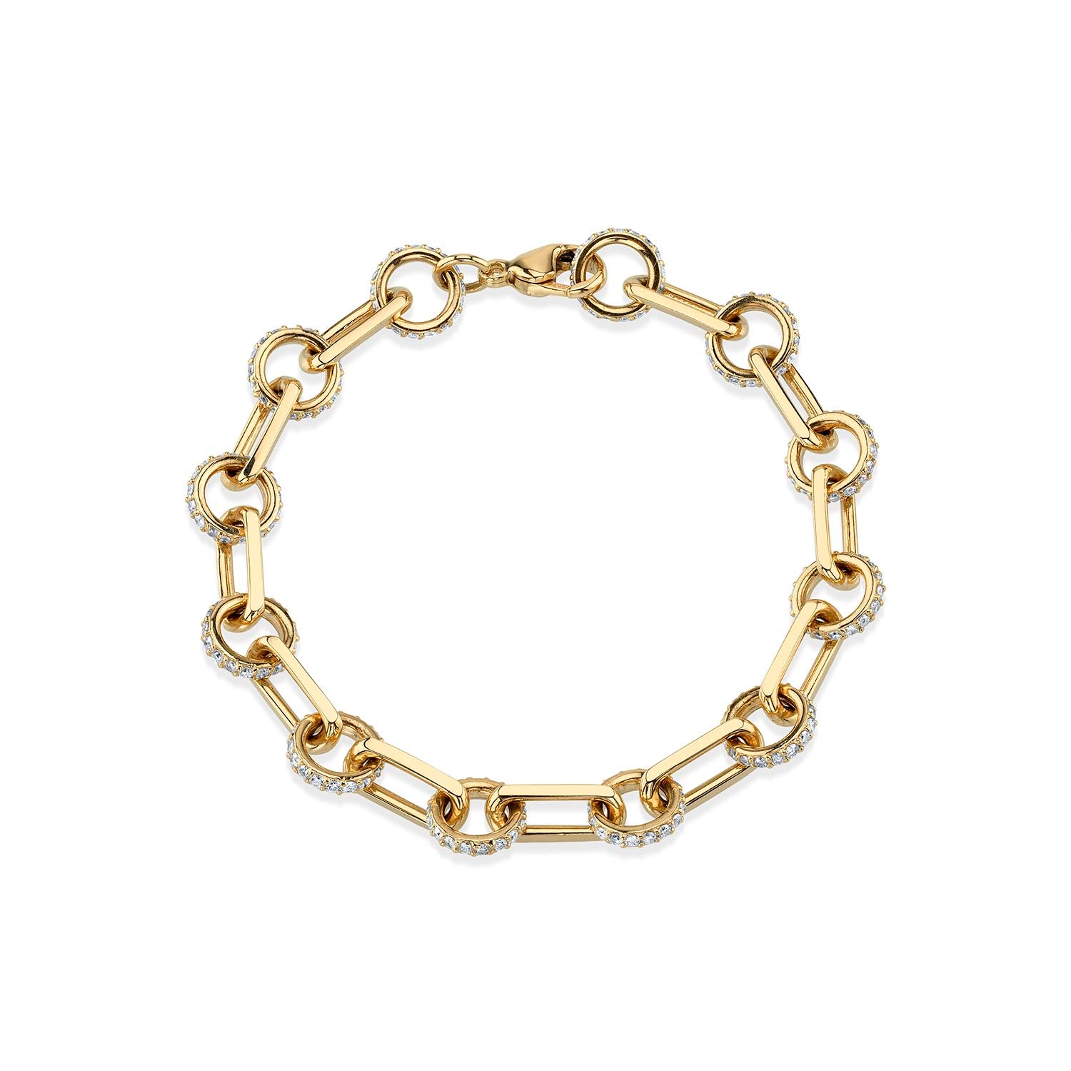 14K Gold Pavé Soho Link Bracelet | Sheryl Lowe
