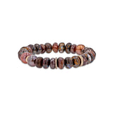 14k Brown Mix Beaded Bracelet with Diamond Rondelles