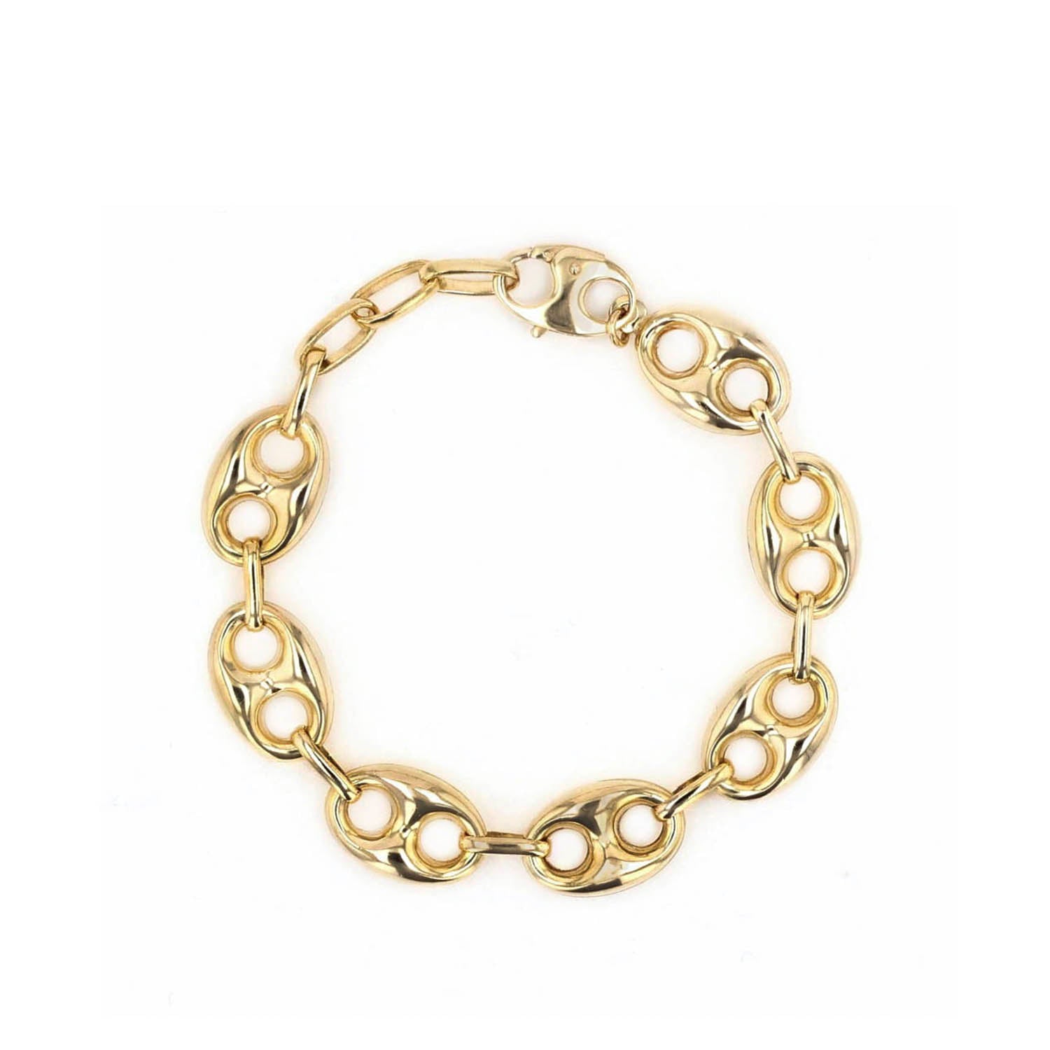 Amazon.com: Bling Jewelry Fashion Statement Chunky Texture Large Oval  Interlocking Link Chain Matt Gold Plated Bracelet For Women Toggle Clasp  Closure: Clothing, Shoes & Jewelry