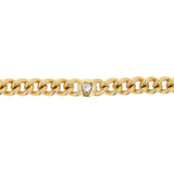 14k Gold Curb Chain Bracelet with 4 Bezel Diamonds