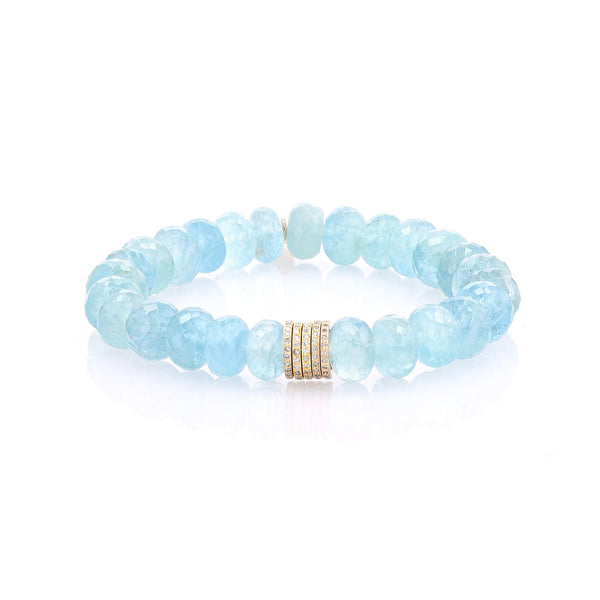 Aquamarine, Diamonds, 18 Karat White Gold Bracelet For Sale at 1stDibs