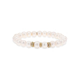 14k Pearl Bracelet with Diamond Rondelles - 8mm