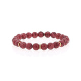 14k Thulite Beaded Bracelet with Diamond rondelles - 8mm