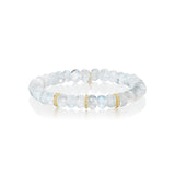 14k Moonstone Bracelet with Diamond Rondelles