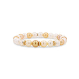 14k South Sea Golden and White Pearl Bracelet with Diamond Rondelles