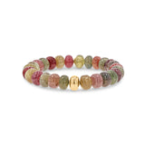 14k Umba Multi Color Sapphire Bracelet with Smooth Rondelle - 10mm