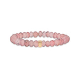 14k Rose Quartz with Inclusions Bracelet with Rondelle