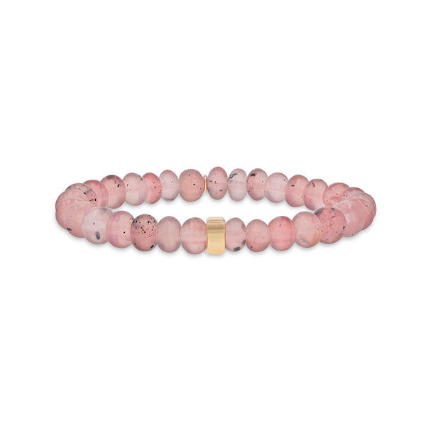 14k Rose Quartz with Inclusions Bracelet with Rondelle – Sheryl Lowe