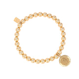 14k St. Christopher Charm Bali Beaded Bracelet - 6mm