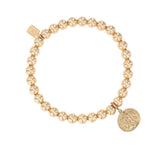 14k Guardian Angel Charm on Bali Beaded Bracelet - 6mm