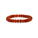 14k Dark Carnelian Bracelet with Diamond Rondelle - 8mm