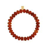 14k Dark Carnelian Bracelet with Diamond Rondelle - 8mm