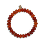 14k Dark Carnelian Bracelet with Diamond Rondelles - 8mm