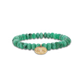 14k Emerald Bracelet with Guardian Angel Charm - 7mm