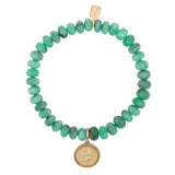 14k Emerald Bracelet with St. Christopher Charm - 7mm